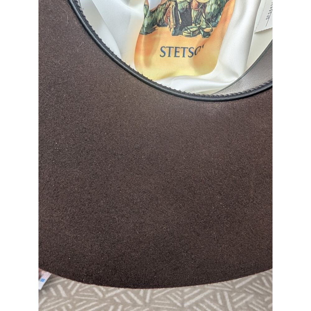 Stetson 4X Beaver Cowboy Hat Size 7 Regular Chocolate Brown Western Felt 4" Brim - Picture 11 of 14